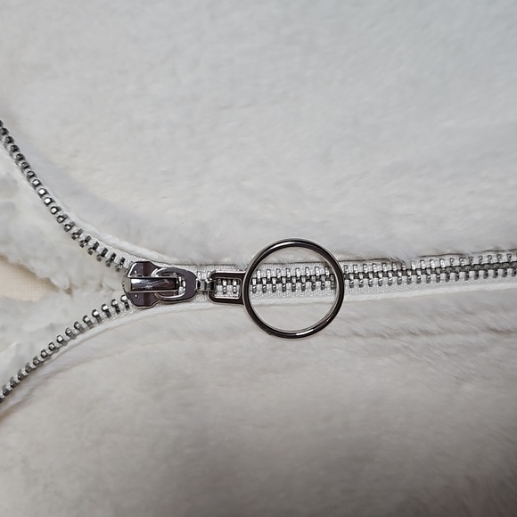 Forever 21 Plush Zip Front Hoodie Ivory - Picture 5 of 9